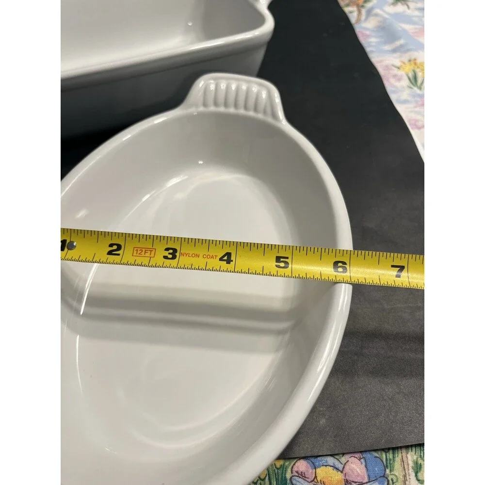 LE CREUSET Stoneware Rectangular & Oval Baking Dish Cotton White New